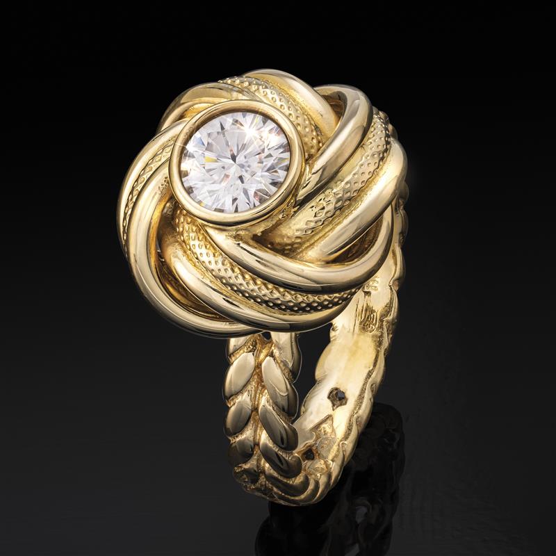 Italian Made Moissanite Knot Ring